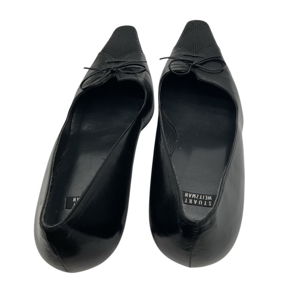 Stuart Weitzman Shoes | Black Leather Lace Up‎ Kitten Heels Pumps size 8B - Picture 3 of 10